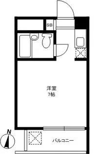 ユースフル都立大【5階】の間取り