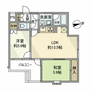 ピアコート上野毛【2階】の間取り