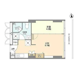 フロンティアレジデンスザタワー品川【15階】の間取り