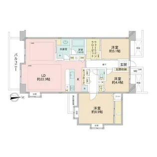 フォーリア駒沢公園パークサイド【3階】の間取り