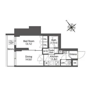コンフォリア東大井II【4階】の間取り
