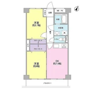 ピエールリヴィエール【2階】の間取り