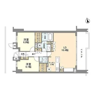 瀬田の杜 Garden & Terrace A棟【2階】の間取り