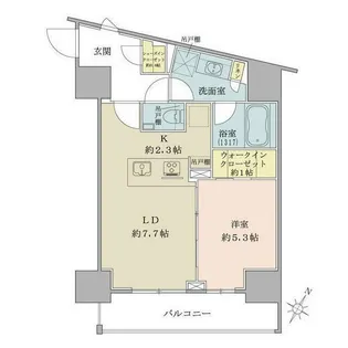 ザ・パークワンズ品川戸越【13階】の間取り