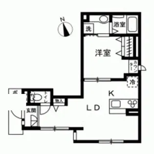 ウェリナ武蔵小山【1階】の間取り