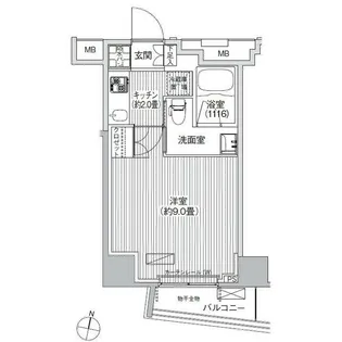 コスモグランス南品川【2階】の間取り