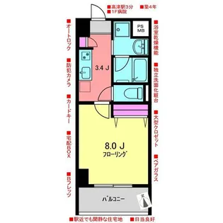 フルリール二子【3階】の間取り