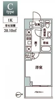 レジディア中延II【6階】の間取り