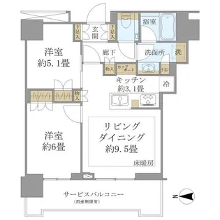 THE YOKOHAMA FRONT TOWER【27階】の間取り