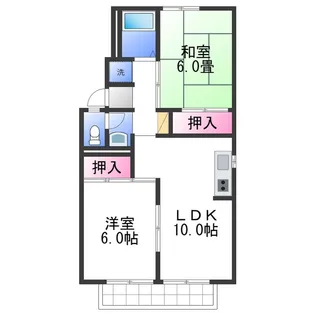 サニーグリーン北喜 A【1階】の間取り