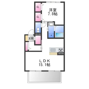 カーサ・ミーアⅡ A棟【1階】の間取り
