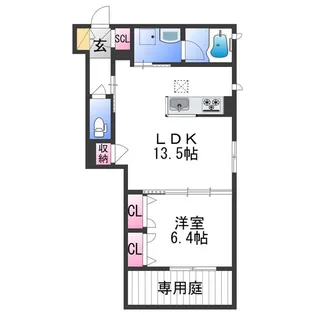 エルブ・ダムール春木【1階】の間取り