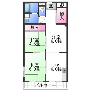 メロディコーポ岸和田【2階】の間取り