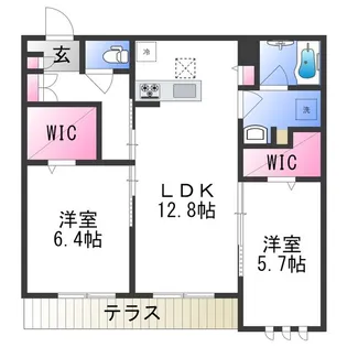 シャーメゾン ディェーチ【1階】の間取り