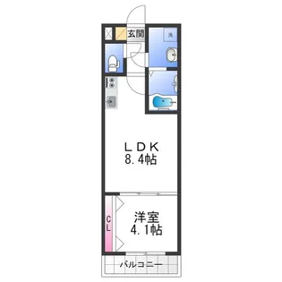 ジーメゾン泉大津豊中【1階】の間取り