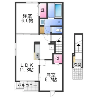 モスト【2階】の間取り