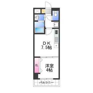 1DKの間取り画像