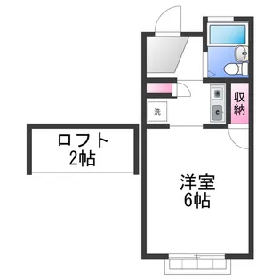 レオパレス千亀利【2階】の間取り