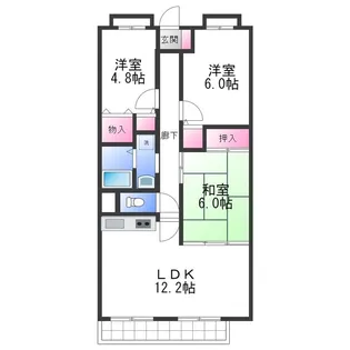 クレアール小松里【3階】の間取り
