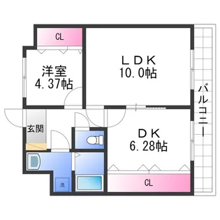 レーヴメゾン羽衣【5階】の間取り