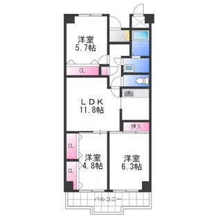 プルミエールI.K【1階】の間取り