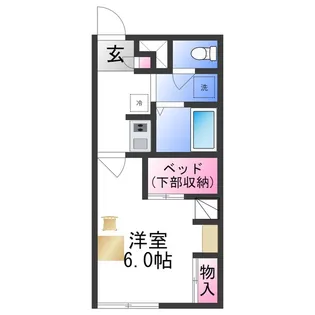 レオパレス二田【2階】の間取り