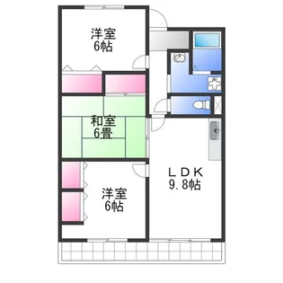 セーヌ東岸和田【3階】の間取り