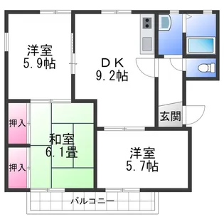 ガーデンタウン清水【2階】の間取り