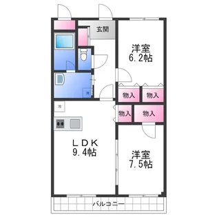ベルナードサーモス【2階】の間取り