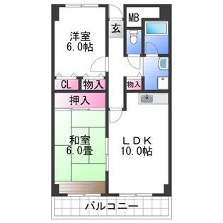 ドエル岸和田【3階】の間取り