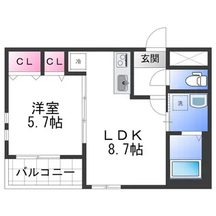 フォルトゥーナ 桜【2階】の間取り
