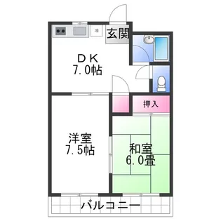 サザントーク岸和田【3階】の間取り