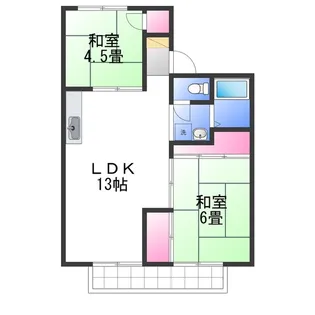 2LDKの間取り画像
