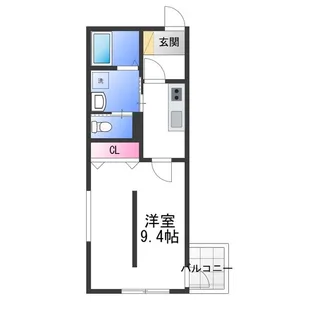 カーサフォルトゥナート岸和田【2階】の間取り