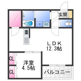 エステイトE岸和田【2階】の間取り