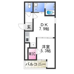 フジパレス東羽衣Ⅱ番館【3階】の間取り