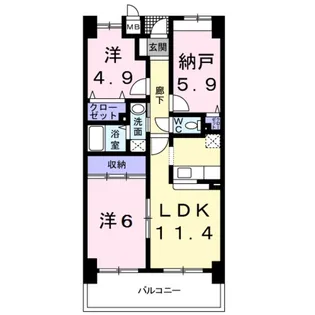 セントレジデンス【6階】の間取り