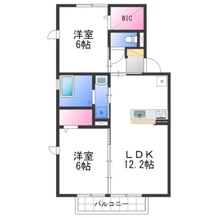 ミモザ・コート【2階】の間取り