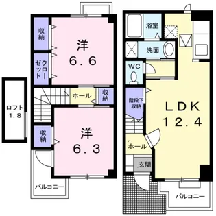 ヴィラ フルールⅡ【1階】の間取り