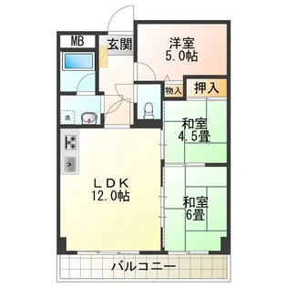 ライオンズマンション泉南樽井第2【4階】の間取り