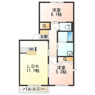 シャーメゾン和泉大宮【1階】の間取り