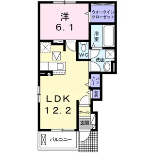 アムール日根野【1階】の間取り
