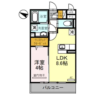 1LDKの間取り画像
