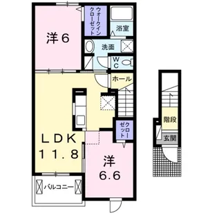 アクティブ・スクエアA【2階】の間取り