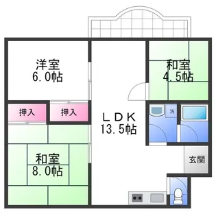 エイチ・ツーオー岸和田【2階】の間取り