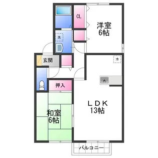 ウエイサイドⅡA棟【2階】の間取り