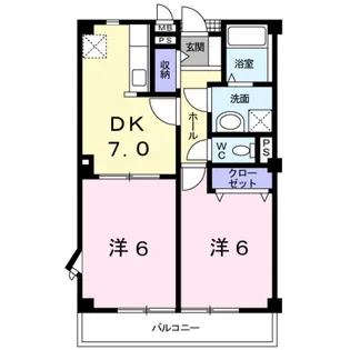 ウエスト・ビレッジⅢ番館【2階】の間取り