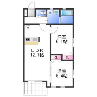 カーサローゼオⅡ【1階】の間取り