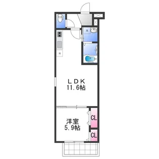 1LDKの間取り画像