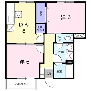 コーポシャルマンB棟【1階】の間取り